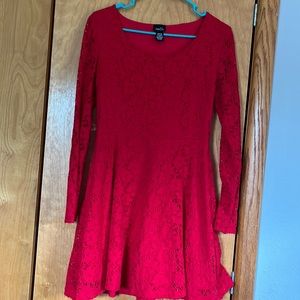 Red lace dress